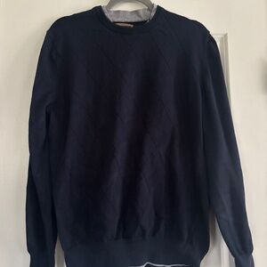 Bogner suede tag sweater with faux undershirt, 100% cotton Men’s Large quiet lux